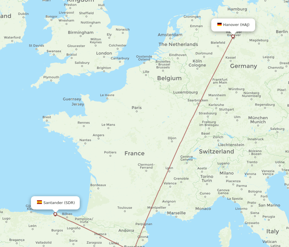 HAJ-SDR flight routes