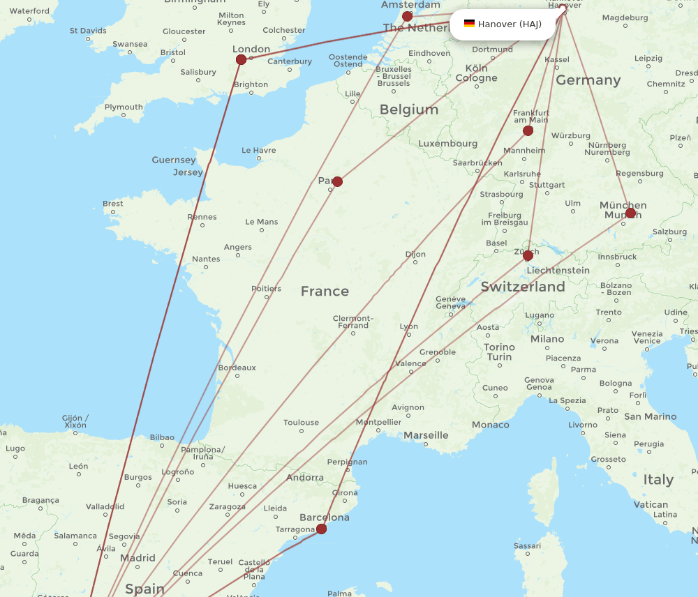 HAJ-SVQ flight routes