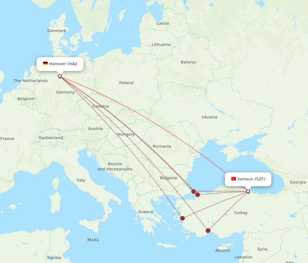 HAJ-SZF flight routes