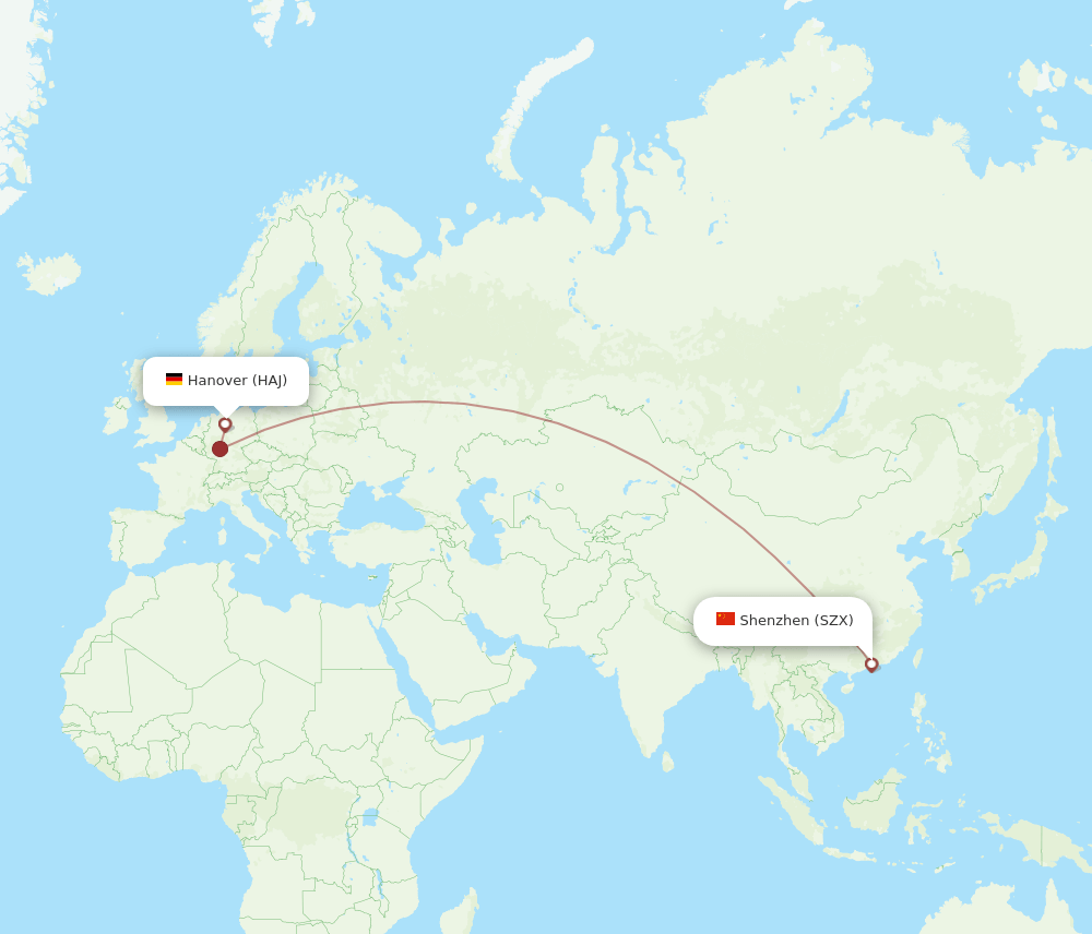 HAJ-SZX flight routes