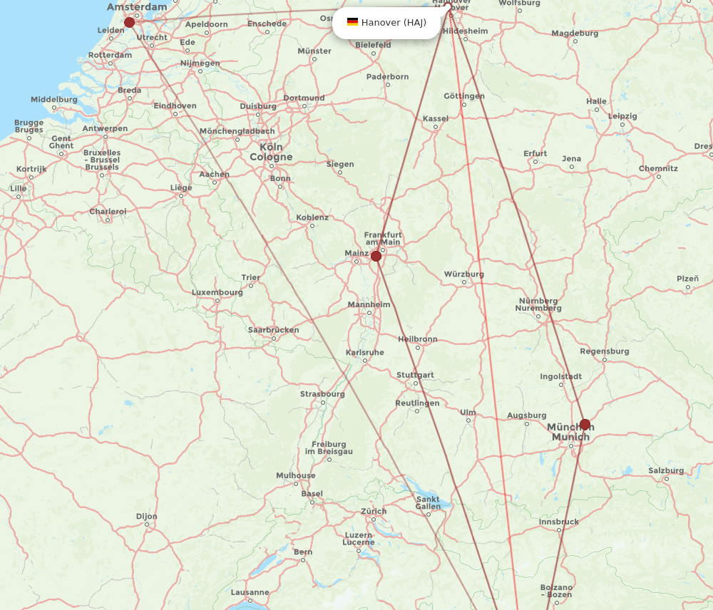 HAJ-VRN flight routes
