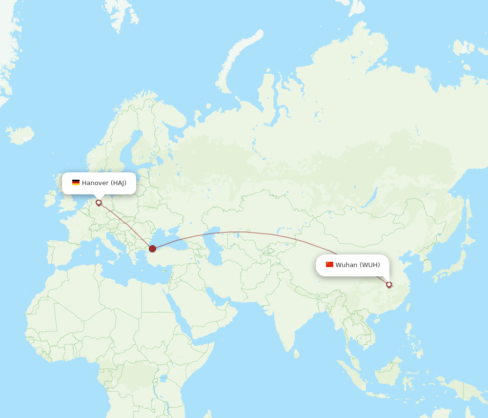 HAJ-WUH flight routes