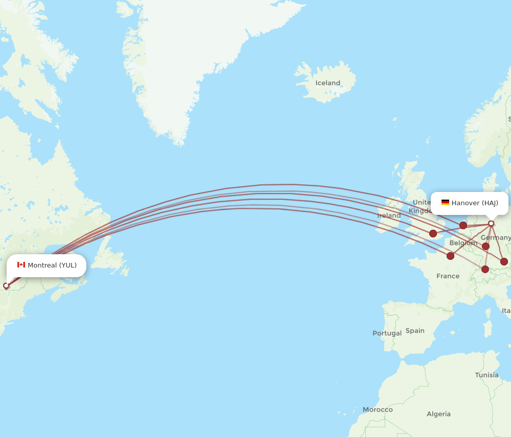 HAJ-YUL flight routes