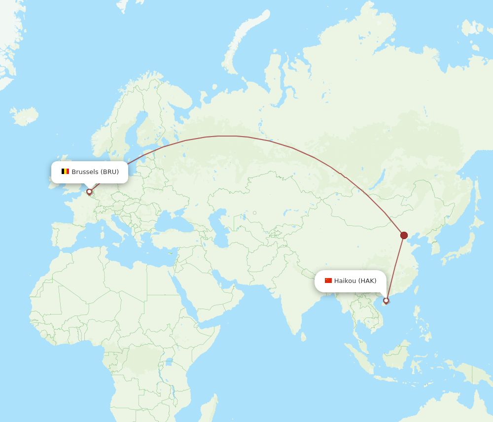 HAK-BRU flight routes
