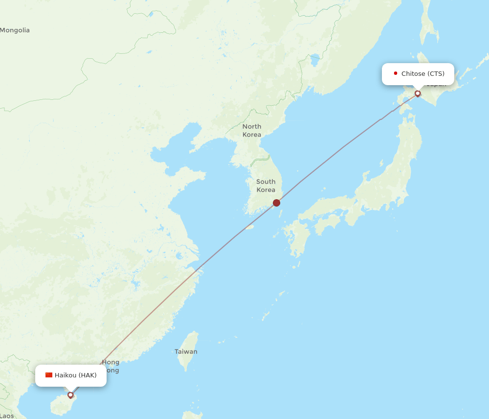 HAK-CTS flight routes