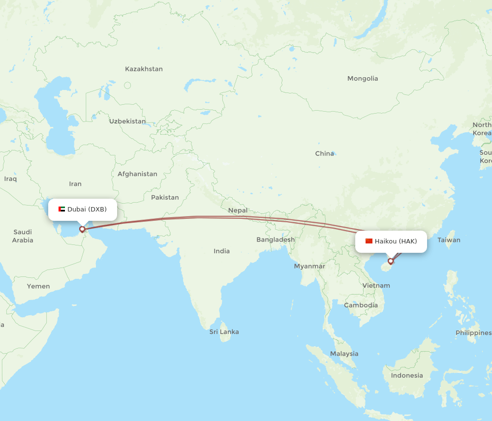 HAK-DXB flight routes