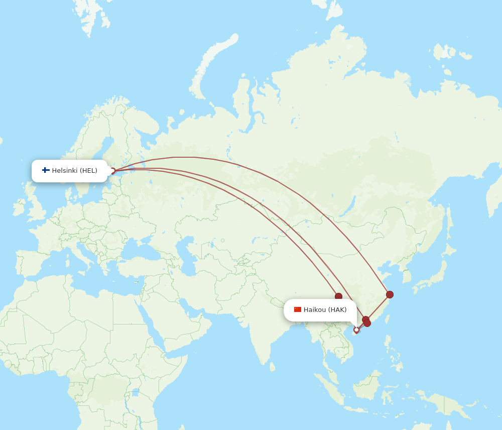 HAK-HEL flight routes