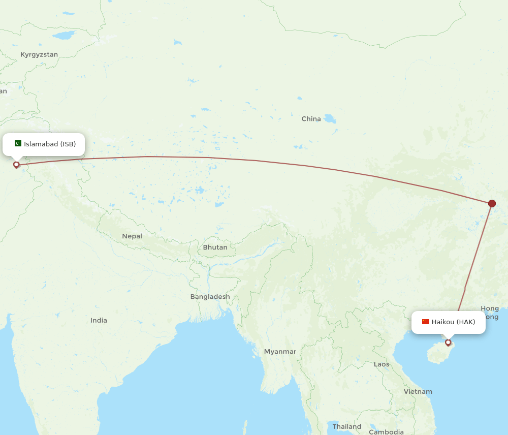 HAK-ISB flight routes
