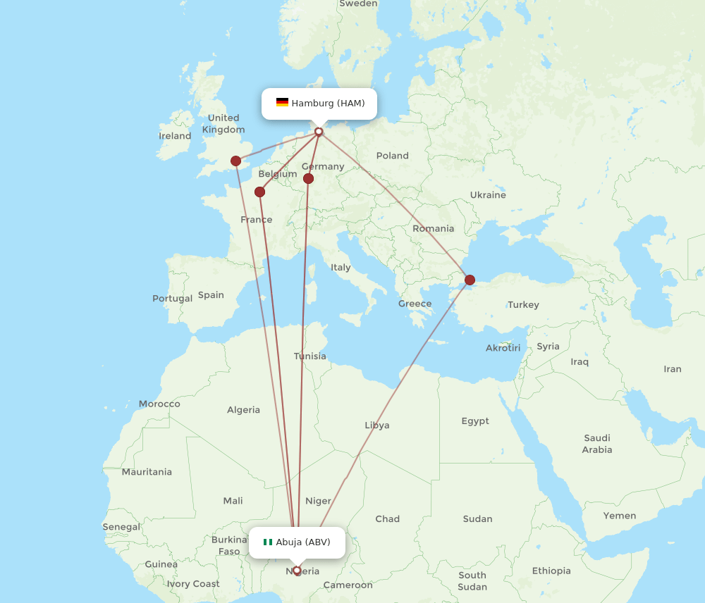 HAM-ABV flight routes