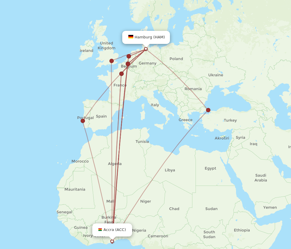 HAM-ACC flight routes