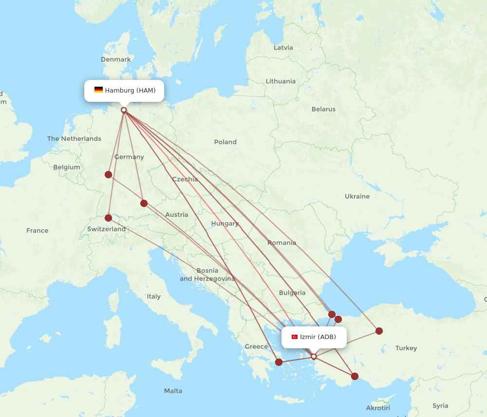 HAM-ADB flight routes