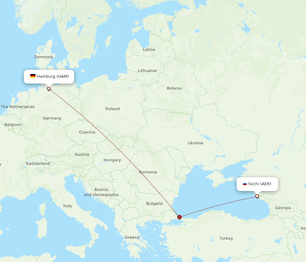 HAM-AER flight routes