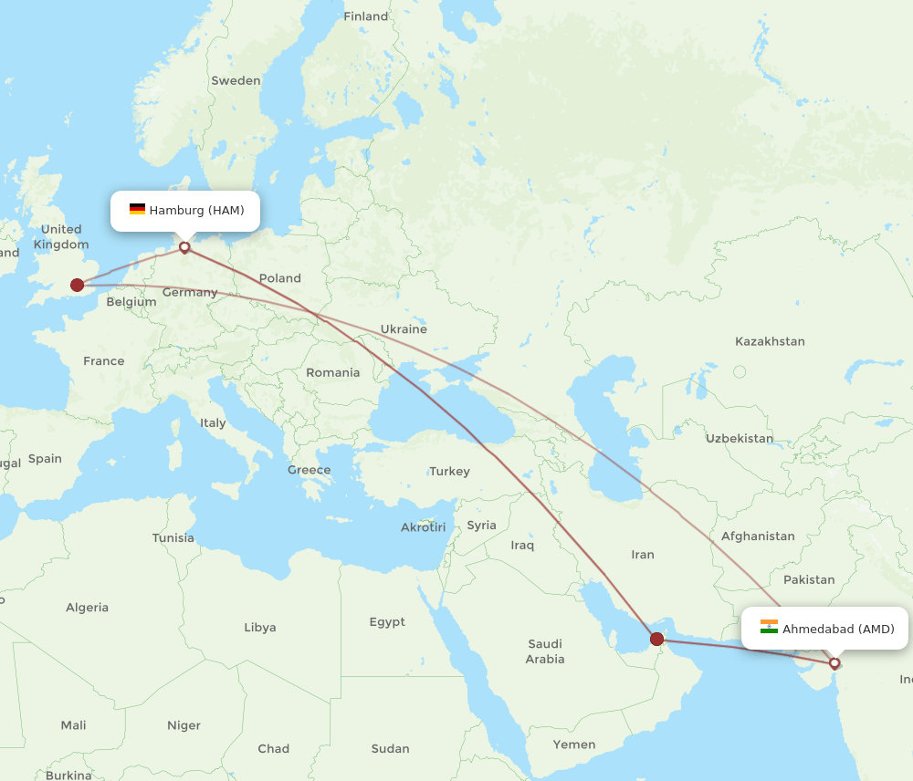 HAM-AMD flight routes