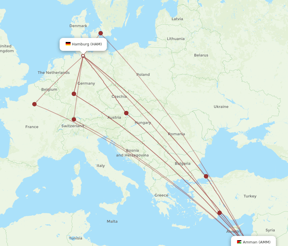HAM-AMM flight routes