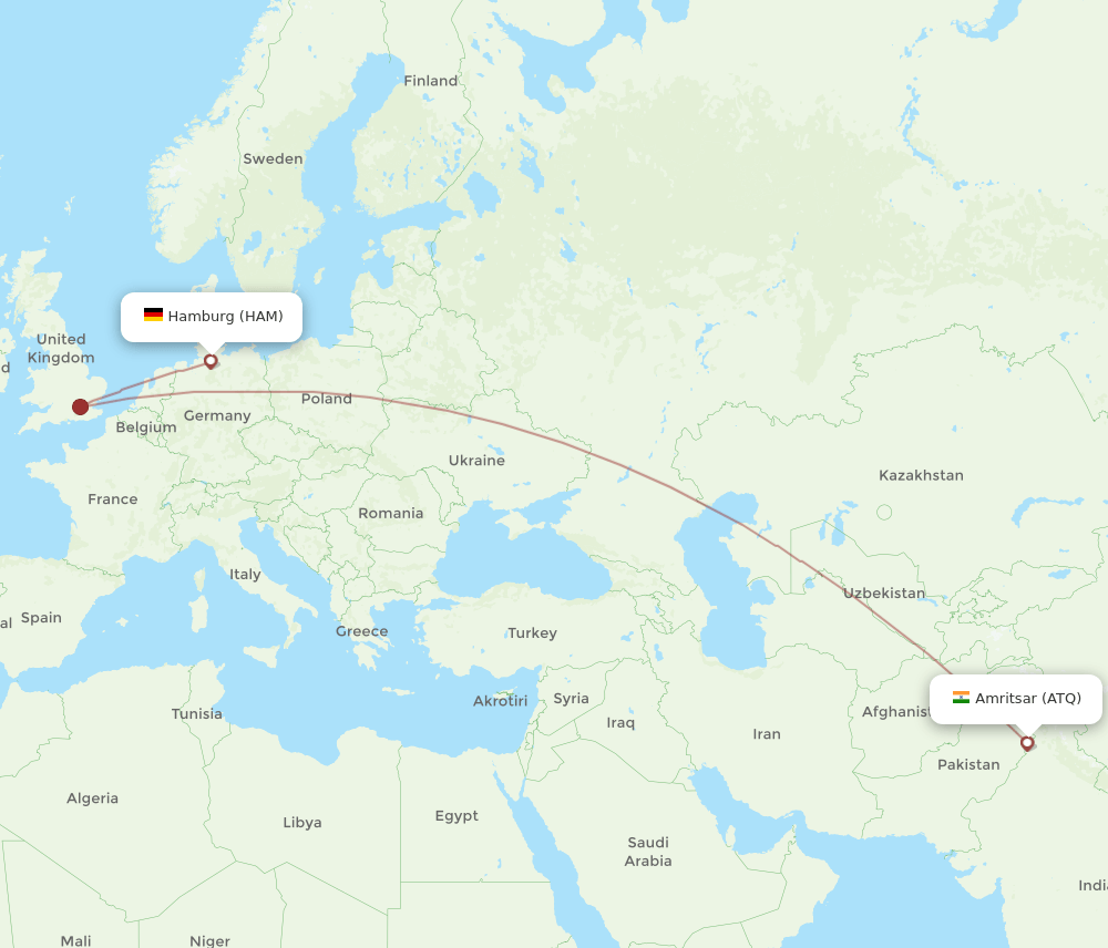 HAM-ATQ flight routes
