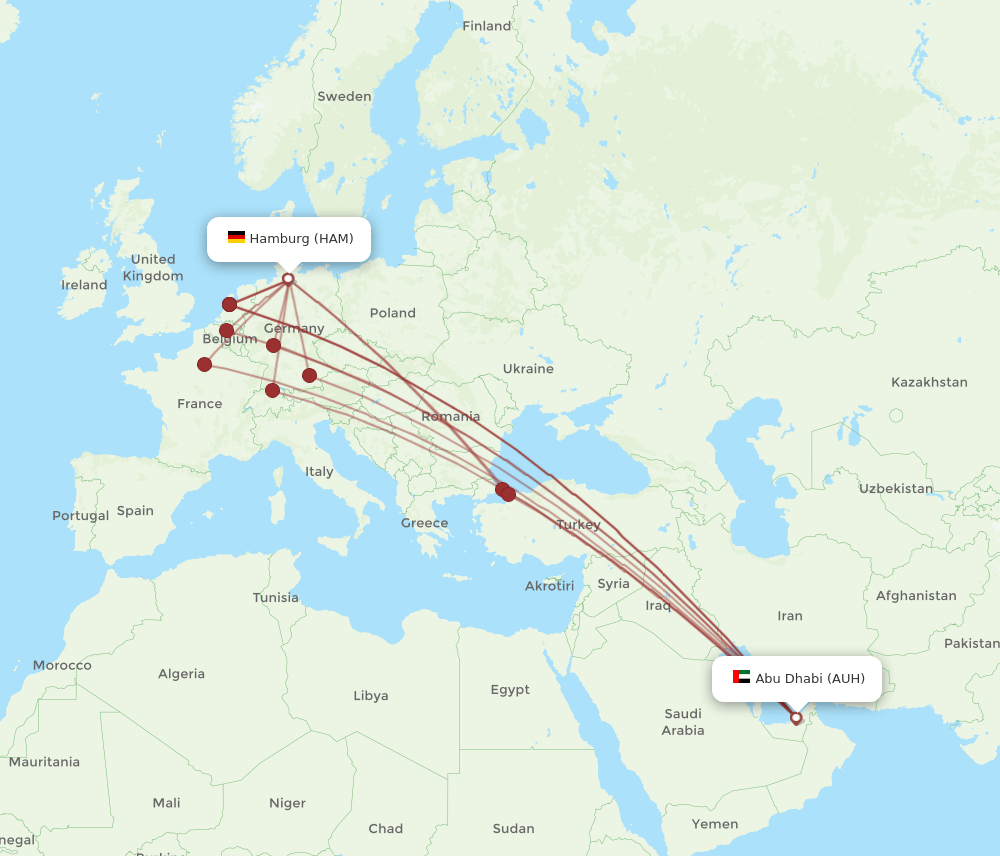 HAM-AUH flight routes