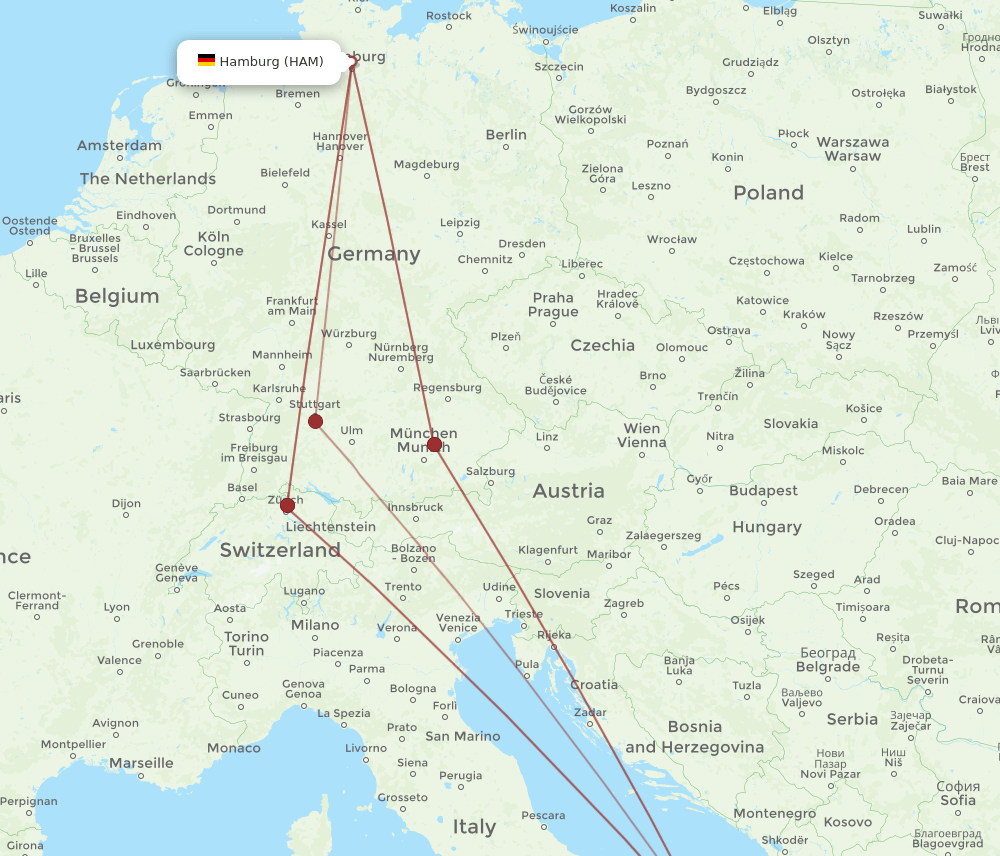 HAM-BDS flight routes