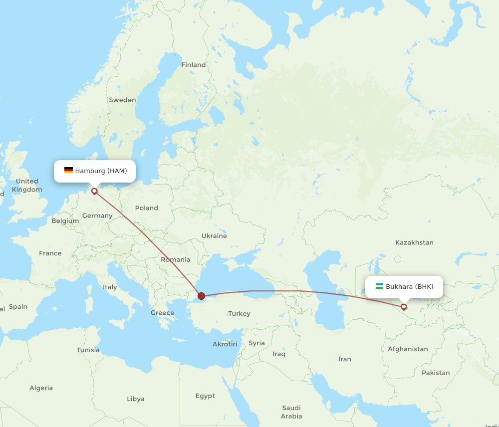 HAM-BHK flight routes