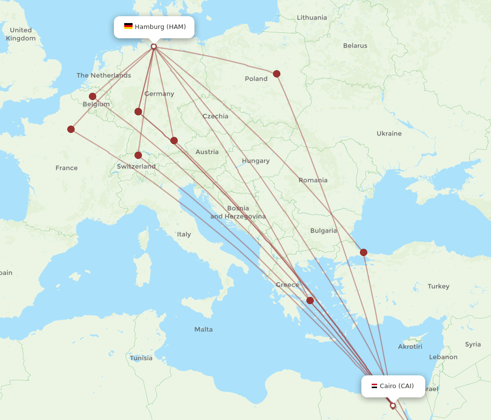 HAM-CAI flight routes