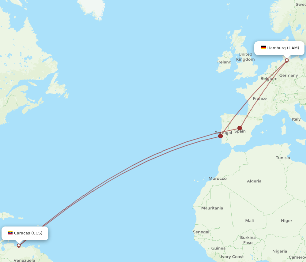 HAM-CCS flight routes