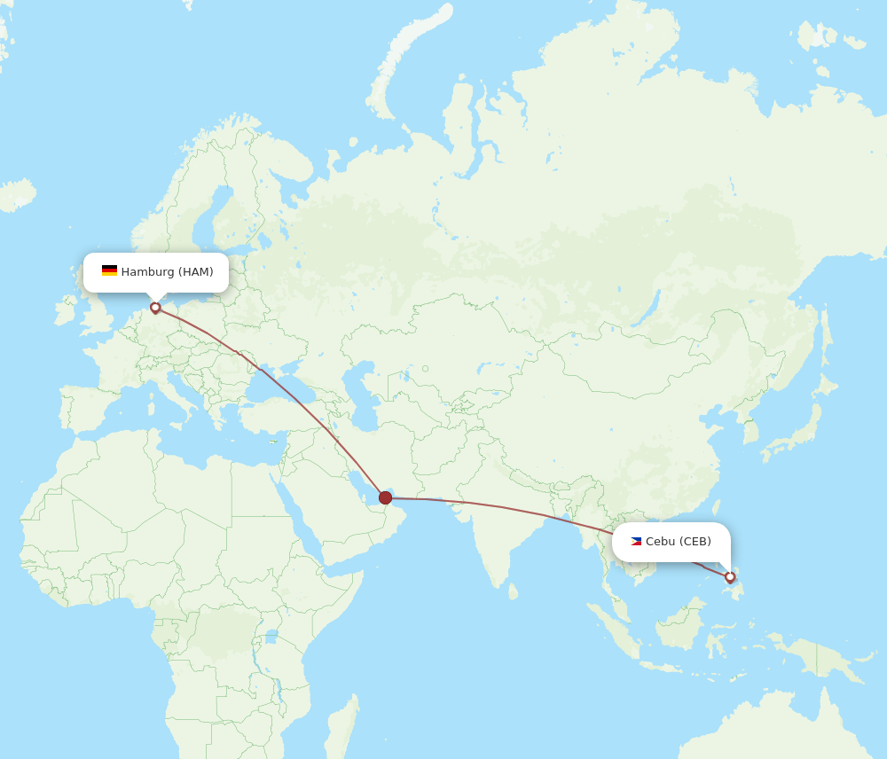 HAM-CEB flight routes