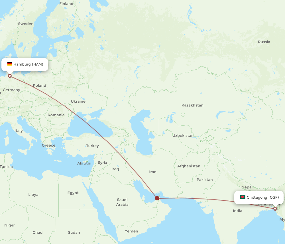 HAM-CGP flight routes