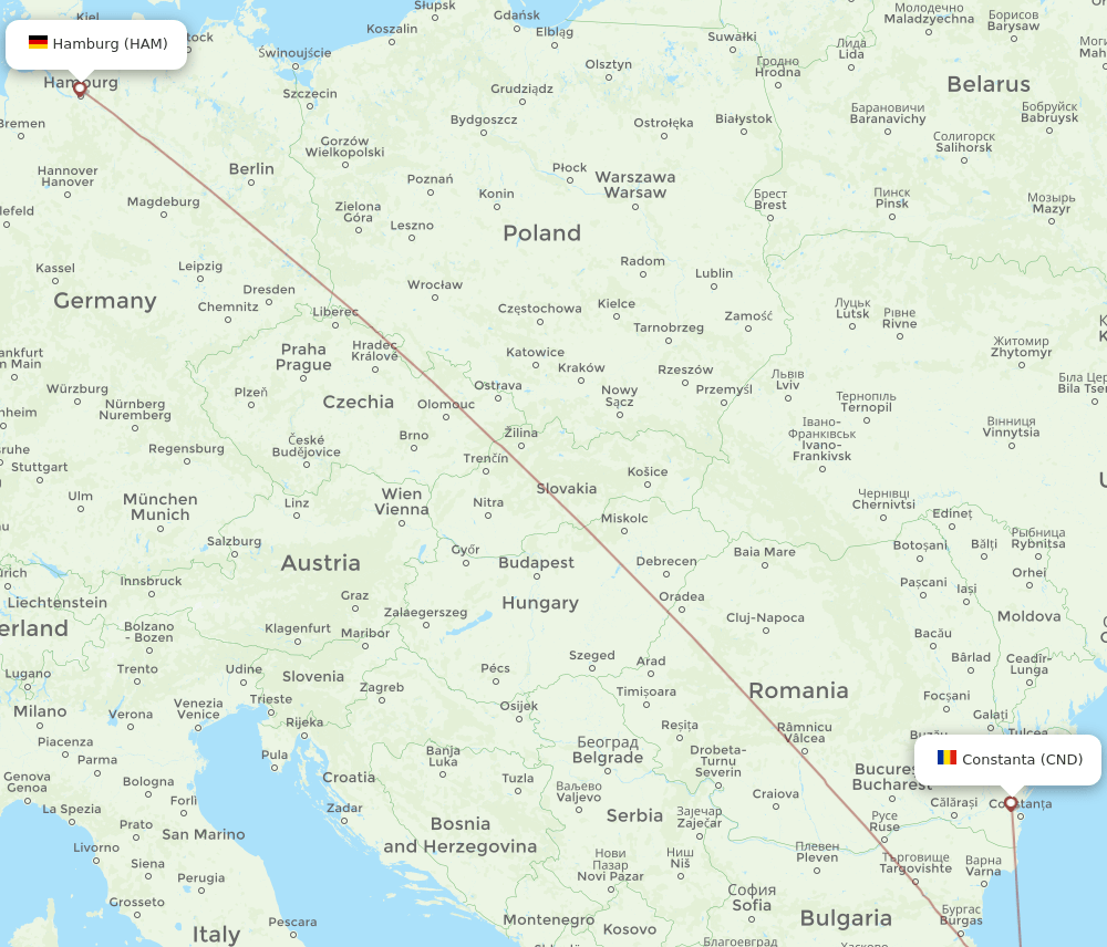 HAM-CND flight routes