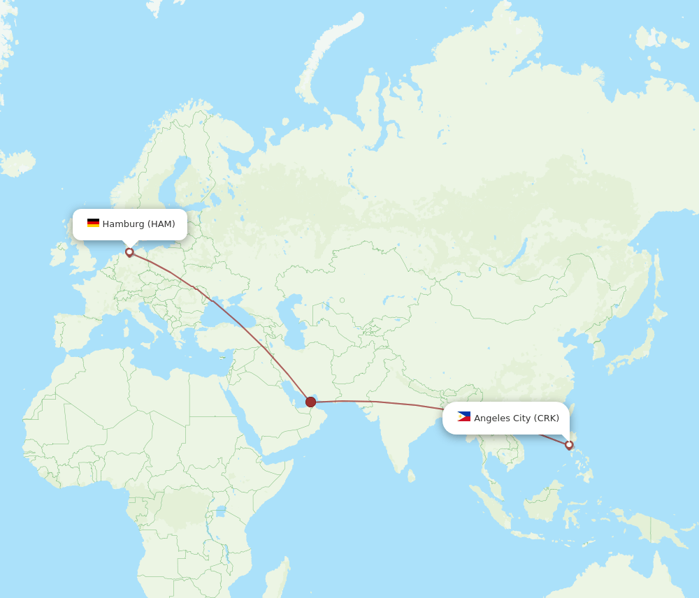 HAM-CRK flight routes