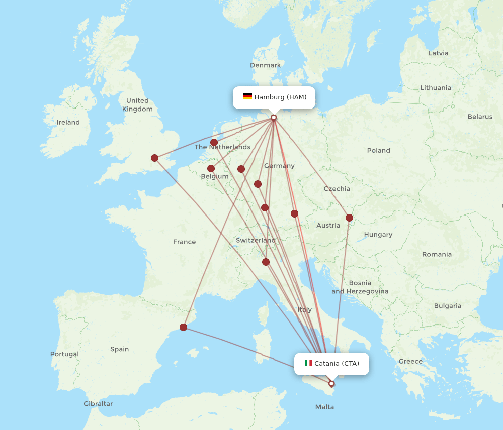 HAM-CTA flight routes