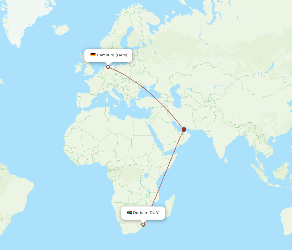 HAM-DUR flight routes