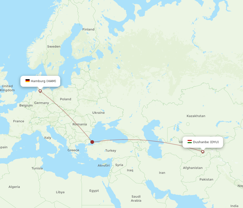 HAM-DYU flight routes