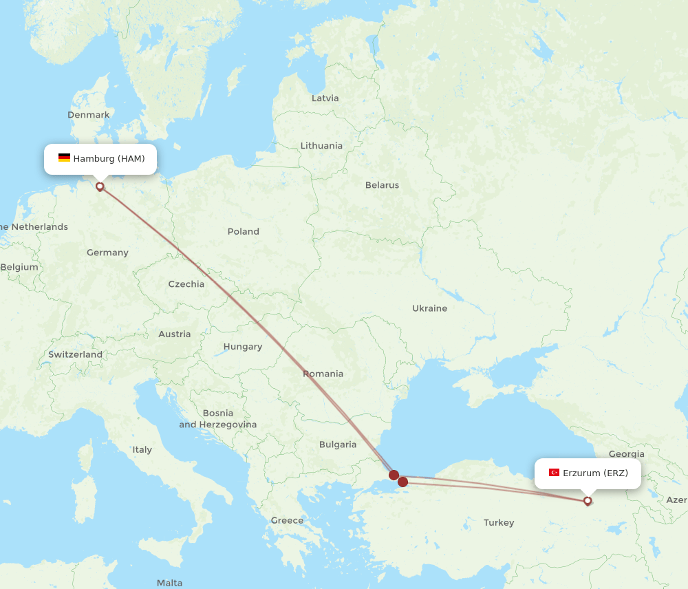 HAM-ERZ flight routes