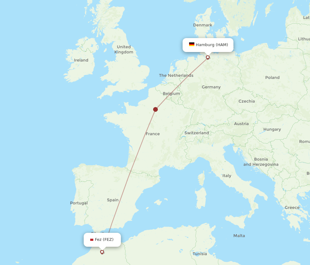 HAM-FEZ flight routes