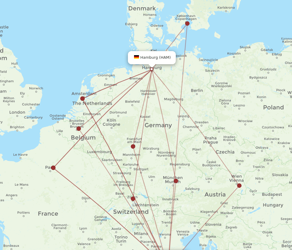 HAM-FLR flight routes