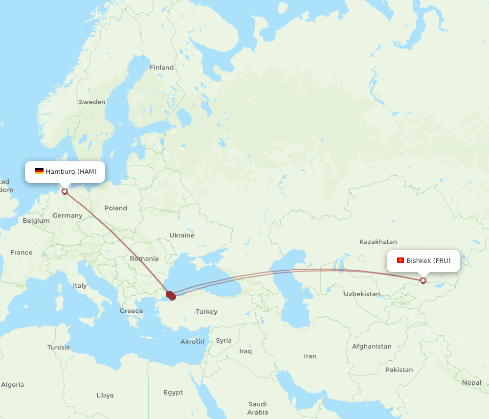 HAM-FRU flight routes