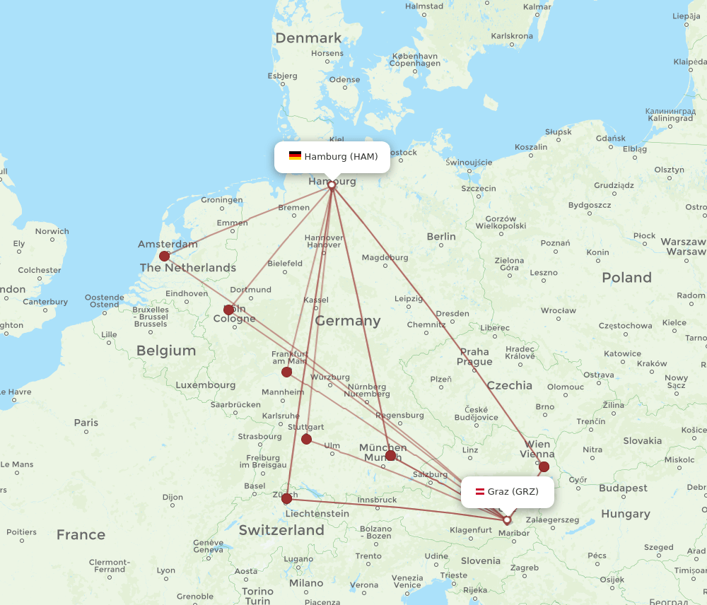 HAM-GRZ flight routes