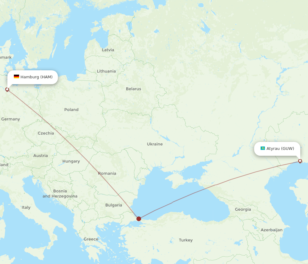 HAM-GUW flight routes