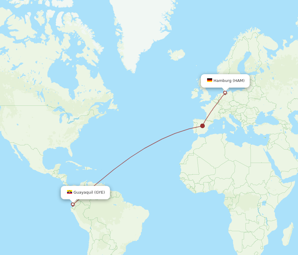 HAM-GYE flight routes