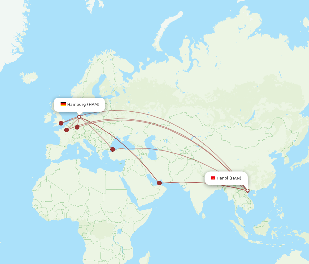 HAM-HAN flight routes