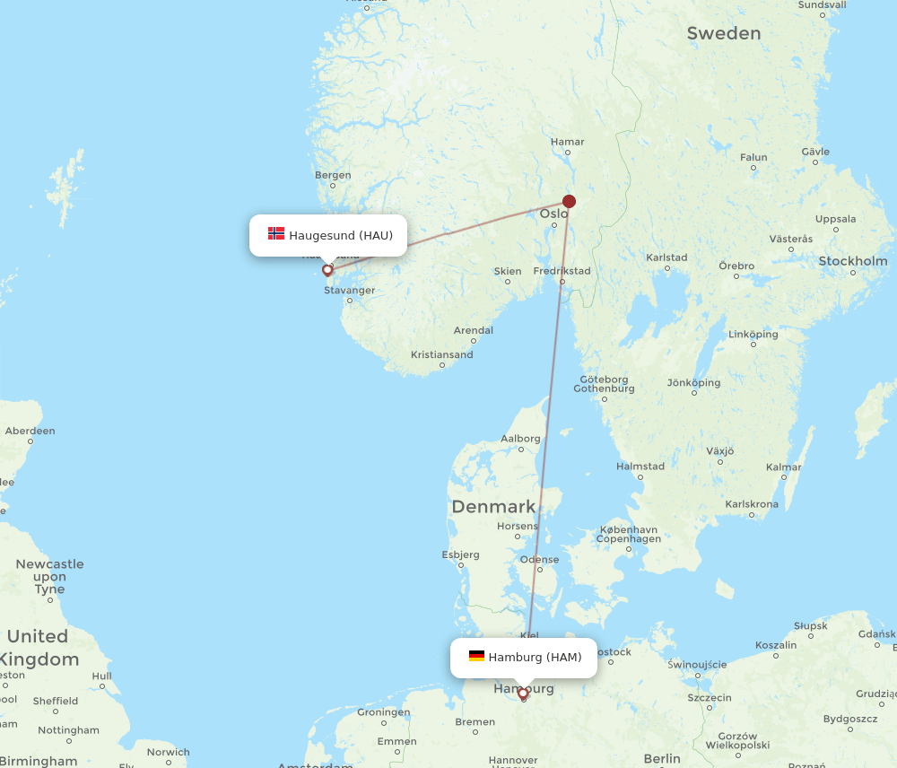 HAM-HAU flight routes