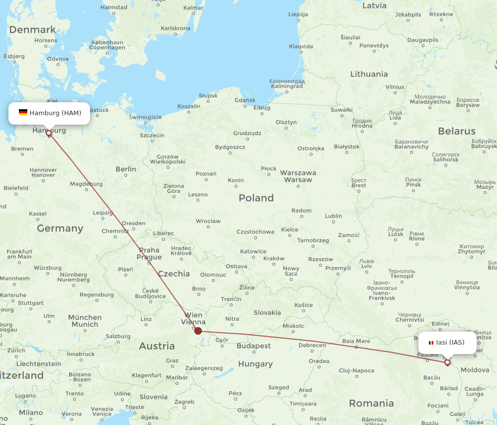 HAM-IAS flight routes
