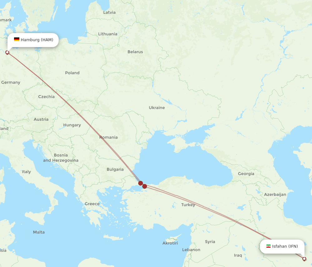 HAM-IFN flight routes