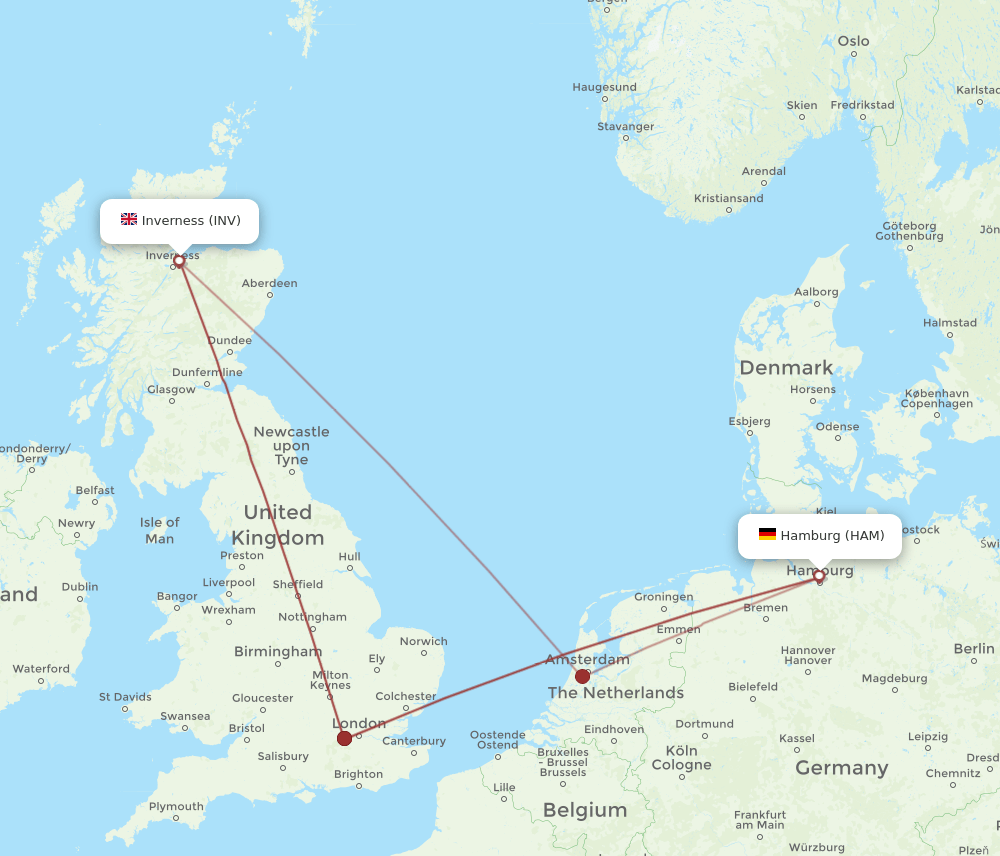 HAM-INV flight routes
