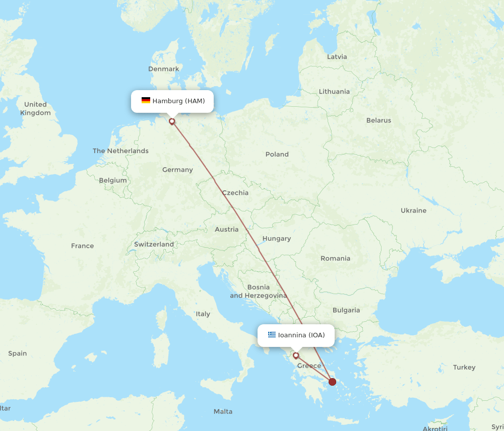 HAM-IOA flight routes
