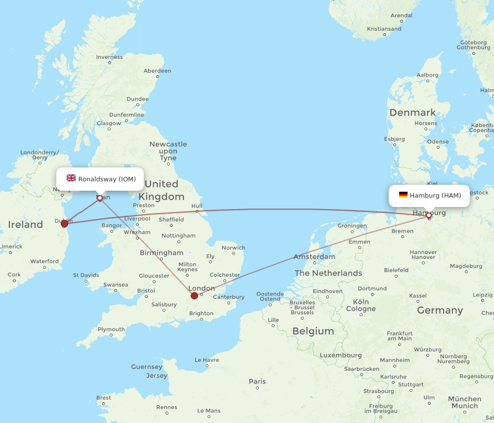 HAM-IOM flight routes