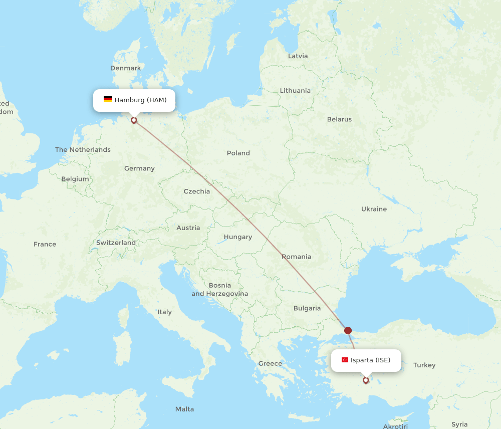 HAM-ISE flight routes