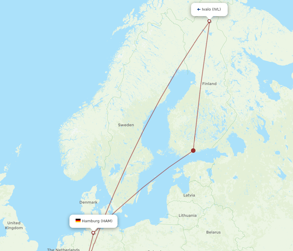 HAM-IVL flight routes