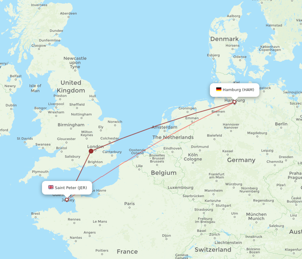 HAM-JER flight routes