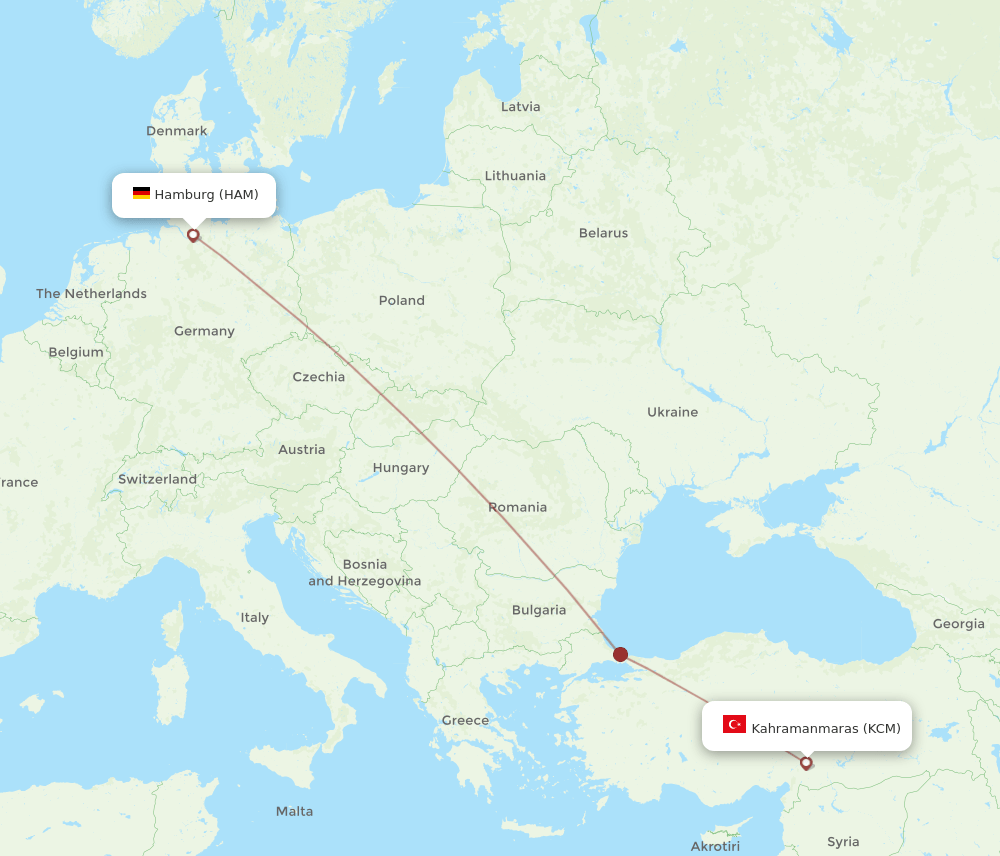 HAM-KCM flight routes