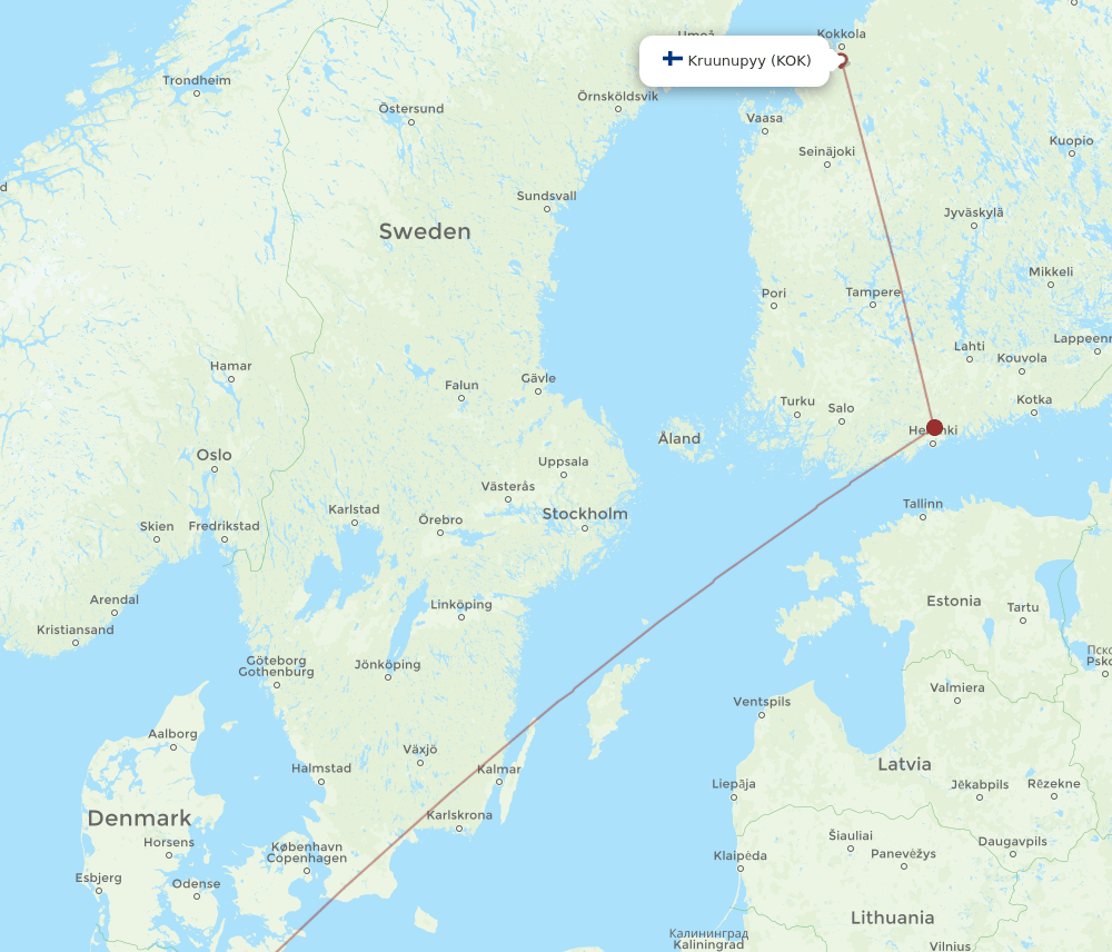 HAM-KOK flight routes